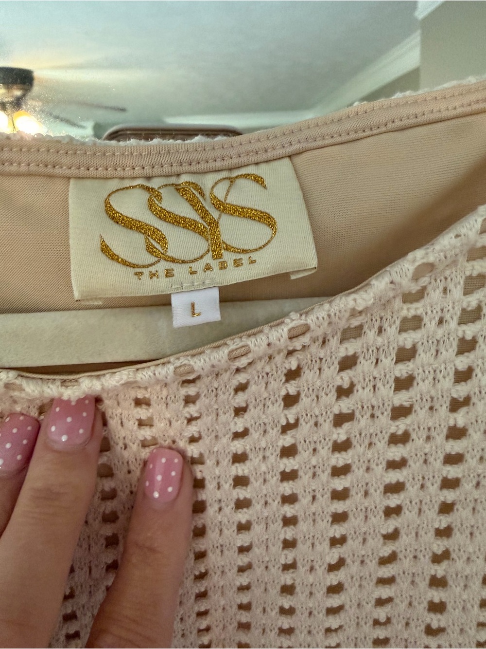 Waffle Knit Cream Two-Piece Skirt Set - Picture 6 of 7